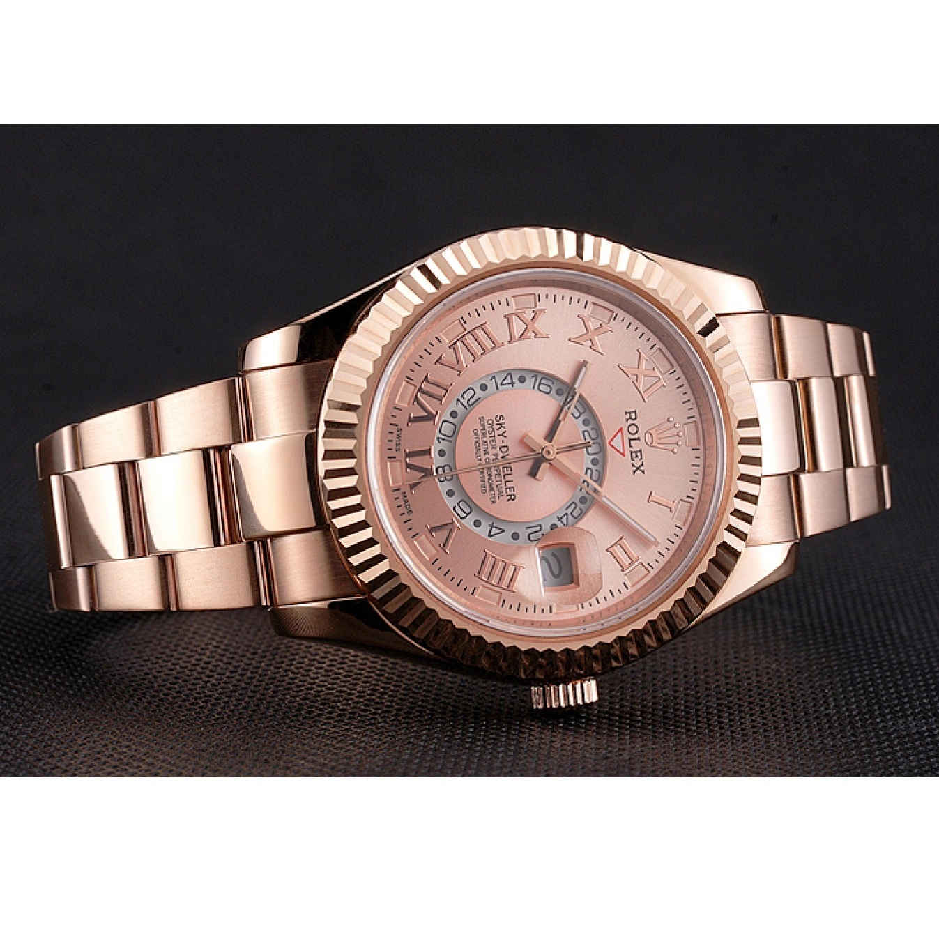 MiroTime 0807 Rolex Sky Dweller Rose Gold Dial Rose Gold Case And Bracelet